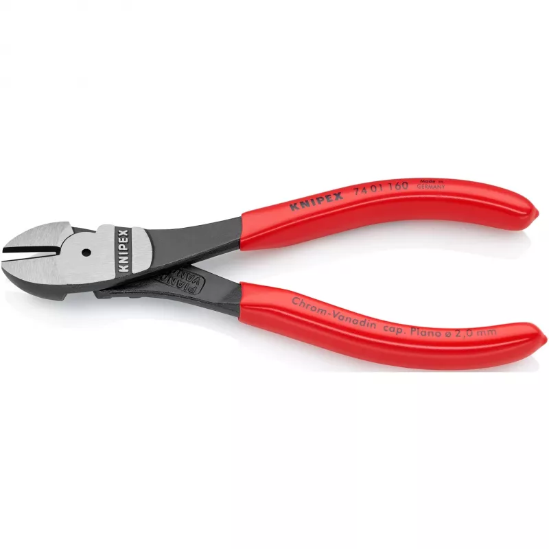 Diagonal pliers Knipex 74 01 160, Chromium-vanadium steel, Plastic handle