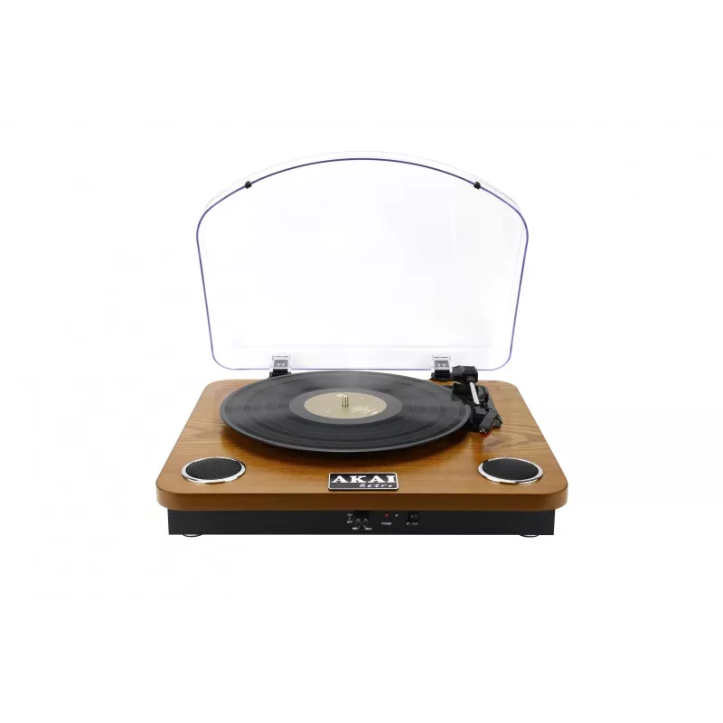 Belt-drive audio turntable AKAI ATT-11BT — brown, 33/45/78 RPM, 0.8 W RMS