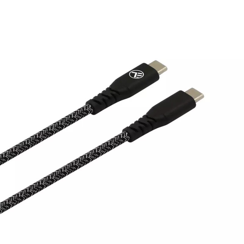 USB Type-C to Type-C data cable Tellur TLL155471, 1 m, 3 A, 60 W PD, nylon braided, black
