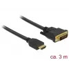Video cable adapter DeLOCK 85655 3m HDMI Type A DVI Black