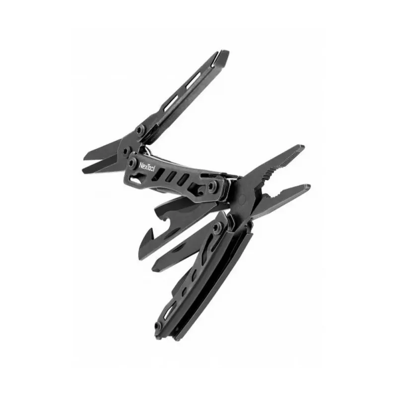 Multitool Nextool Mini FLAGSHIP NE20122 — 10-in-1 compact stainless steel multi-tool, black, 67×27×17 mm, 83 g