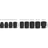 Impact socket set Bosch 3/8 inch, 9-piece, black, standard