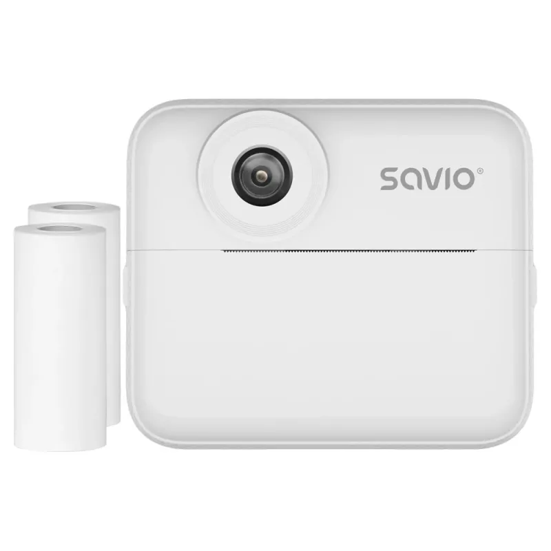 Instant print camera SAVIO AN-01 for kids, white, 2.4 inch LCD, MicroSDHC up to 32 GB, USB-C, 1200 mAh battery, no built-in flash