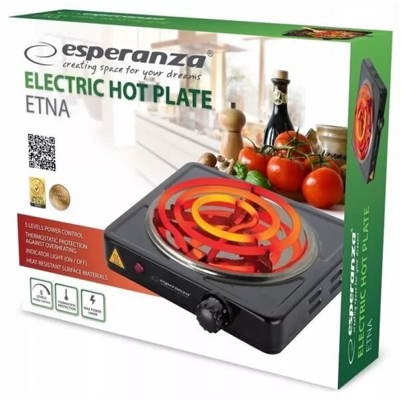 Esperanza EKH012K hob Black Countertop 21 cm 1 zone(s)