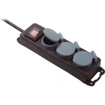Power extension Bachmann 349.045 1.5 m 3 AC outlets Outdoor Black Blue
