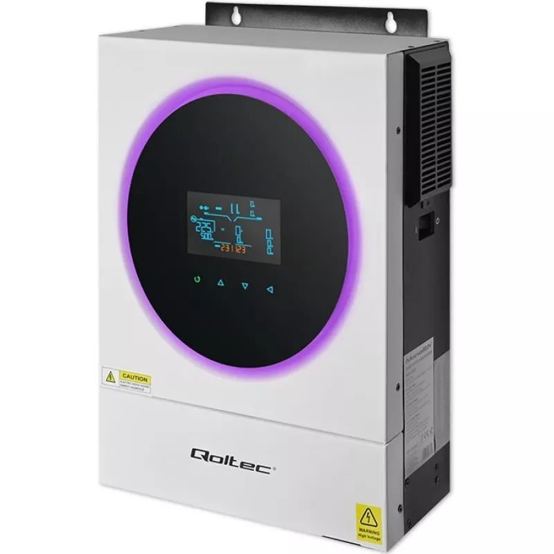 Qoltec, voltage converter, hybrid solar inverter Off-Grid 4kVA 4kW 120A MPPT LCD Wi-Fi BMS Sinus