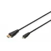 Digitus ASSMANN - HDMI-Kabel mit Ethernet - 19 pin micro HDMI Type D männlich zu HDMI männlich - 1 m - Dreifachisolierung - Schwarz (AK-330115-010-S)