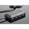 USB hub GEMBIRD ACT-HUB3C-4P — USB 3.2 Gen 1 Type-A host to 4 × USB 3.2 Gen 1 Type-C, 5000 Mbit/s, black