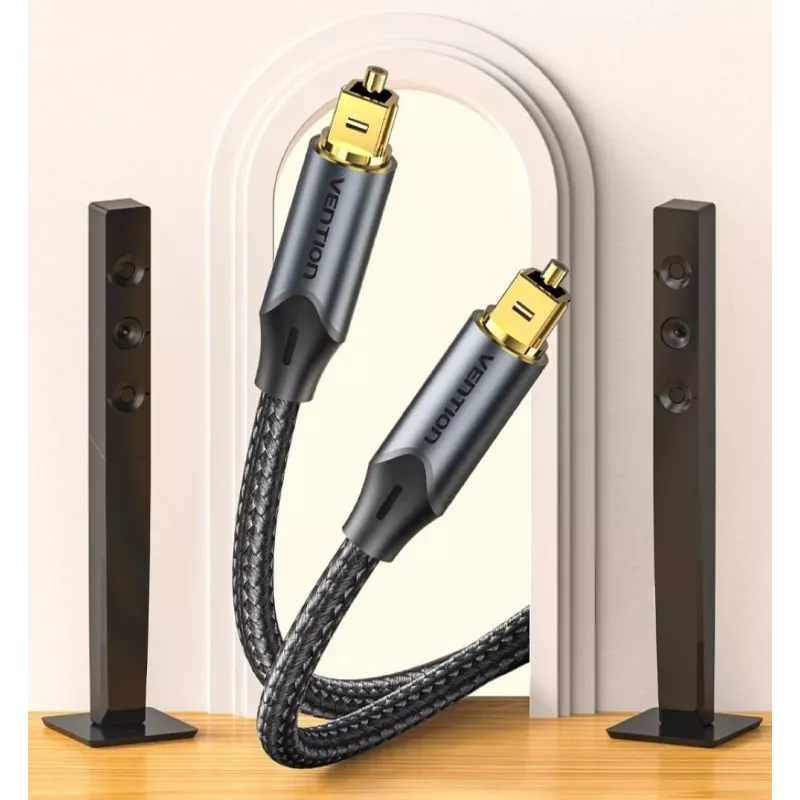 Vention optical audio cable, braided, 10 m, BLACK