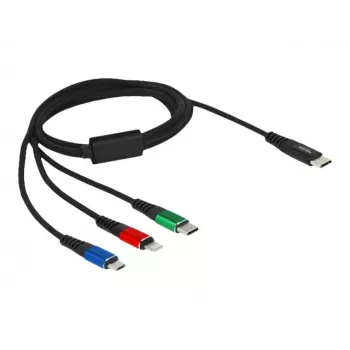 DeLOCK USB Charging Cable 3 in 1 USB Type-C to Lightning Micro USB 1 m