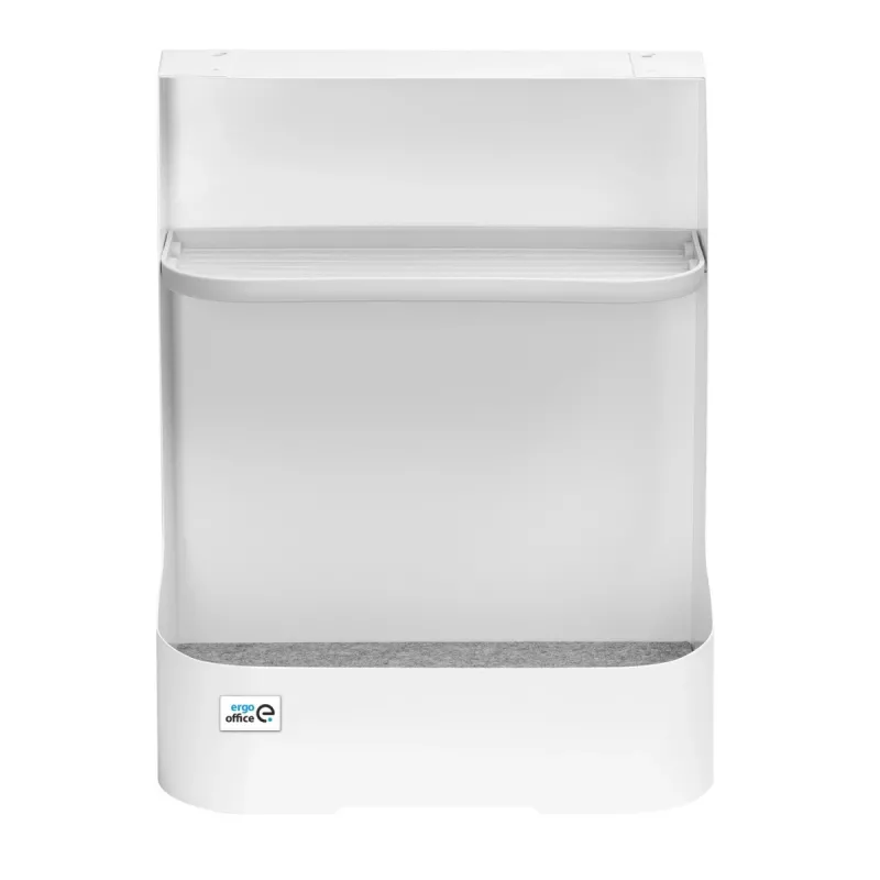 MACLEAN ER-442 Ergo Office Under-Desk Storage Box Organizer with Accessories Shelf, White, Max 5kg