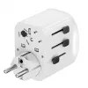 Travel adapter GEMBIRD TPA-EU2A1C15-01-W — 15W, Type E plug, 2× USB-A + 1× USB-C, 100–250V
