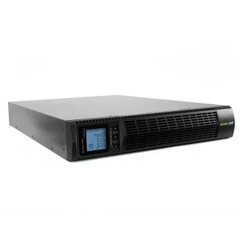 Uninterruptible Power Supply Green Cell UPS15 — Online double-conversion 3 kVA (2700 W), 6 AC outlets, pure sine, LCD, tower, 6×12V/9Ah batteries