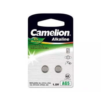 Button cell battery CAMELION AG5 (LR754, LR48) 1.5V — pack of 2