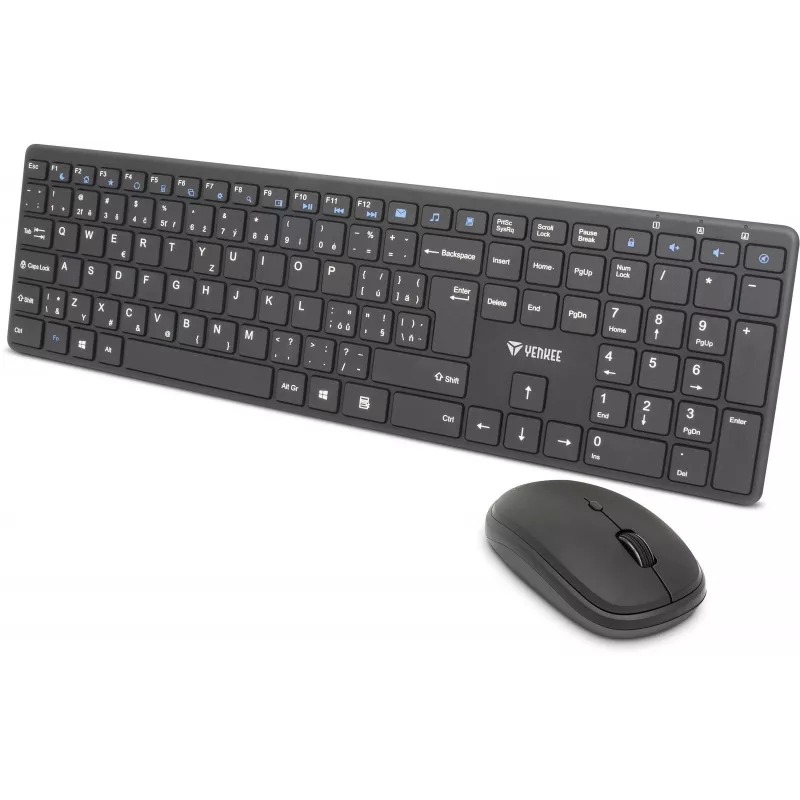Wireless keyboard and mouse set YENKEE YKB 2008CS — 2.4 GHz USB, compact layout