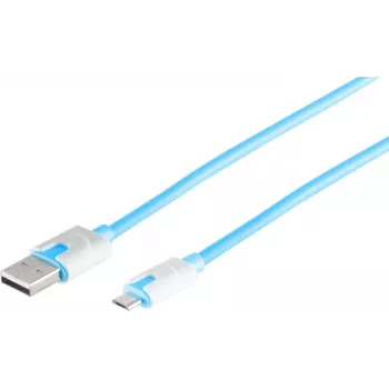 USB Cable S/CONN 14-50013 USB 2.0 2m USB A Micro-USB B Blue