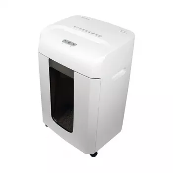 Paper shredder Olympia MC 615.2 — Micro-cut P-5, 22 cm feed, 15-sheet capacity, 65 dB, white