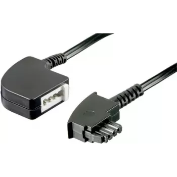 Basetech Telefon (analog) Extension Cable [1x TAE-F-Plug - 1x TAE-F-Socket] 6.00 m Black (BT-1602117)