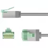 Goobay Ultra-Flexible CAT 8.1 Patch Cable slim U/FTP Grey - extra-short plug 99.9% (74345)
