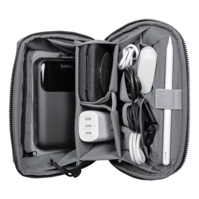 Travel organizer Belkin MMA013HQBK compact design durable material, carry case for cables and accessories