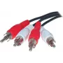 S/CONN 2 x 2 RCA 10 m audio cable Black Red White Male Male