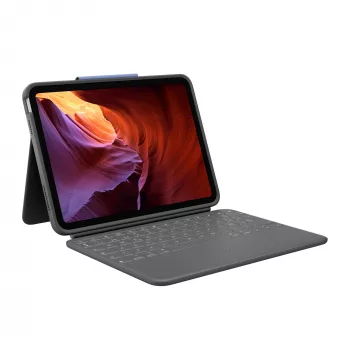 Logitech Rugged Folio - QWERTY - Spaans - 1,8 cm - 1,2 mm - Apple - iPad (10th gen) Model: A2696 - A2757 - A2777