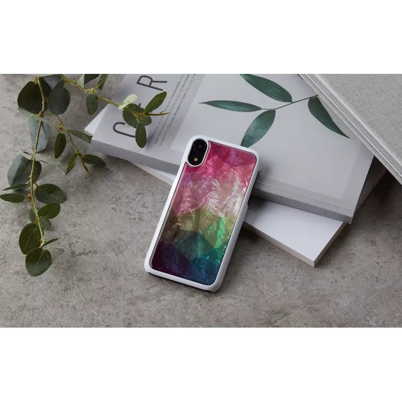 Smartphone case iKins for iPhone XR – water flower design, white