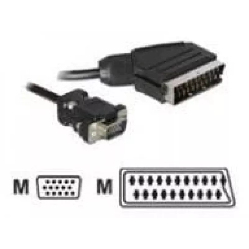Video cable adapter DeLOCK 65028 SCART (21-pin) to VGA (D-Sub) 2 m
