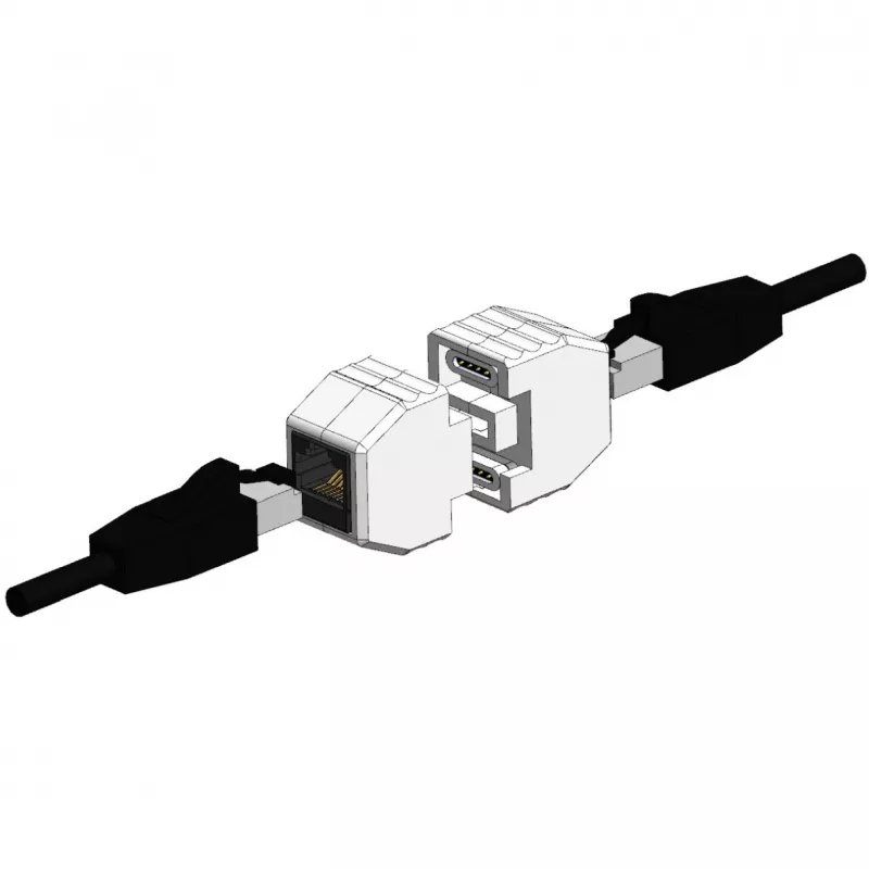 Coupling RJ45 ALLNET TP-TP CAT6A 8-pin magnetic PoE capable 10G