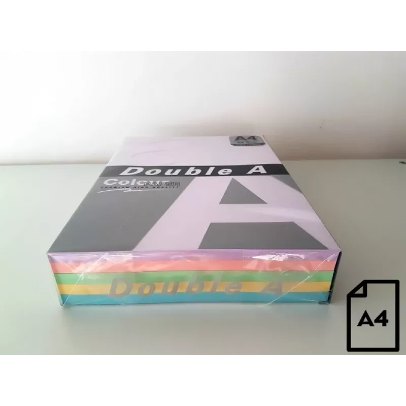 Colour paper Double A, 80g, A4, 100 sheets, Rainbow 3, 5 color