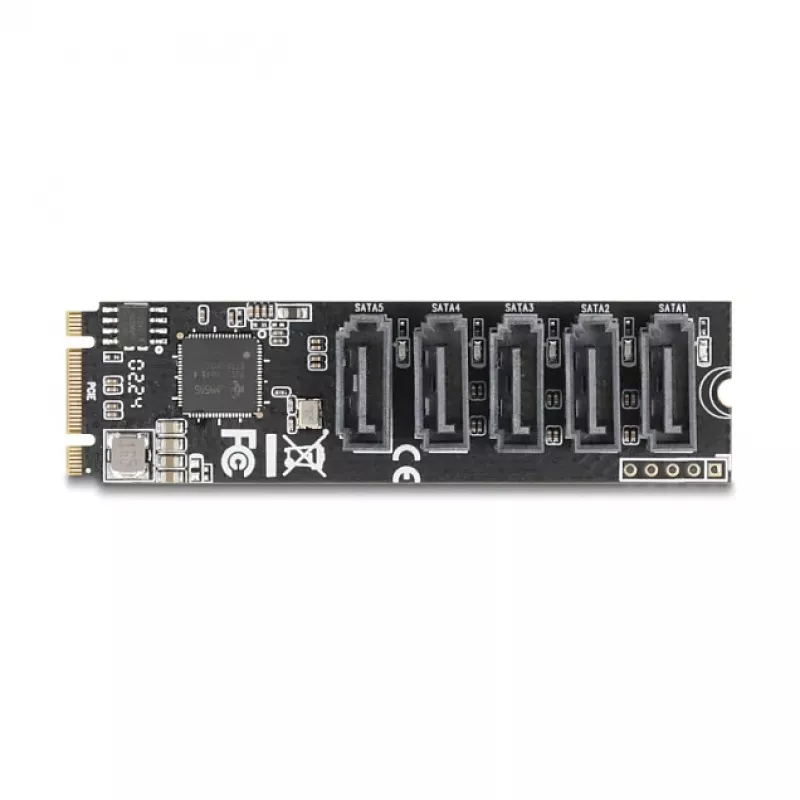 Internal SATA adapter DELOCK 64241 M.2 (Key B+M) to 5x SATA with JMicron JMB585, LED indicators, for PC