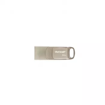 USB Flash Drive PATRIOT PS64GT560DS5D 64GB USB 3.2 (USB-A & USB-C), swivel zinc alloy housing, silver