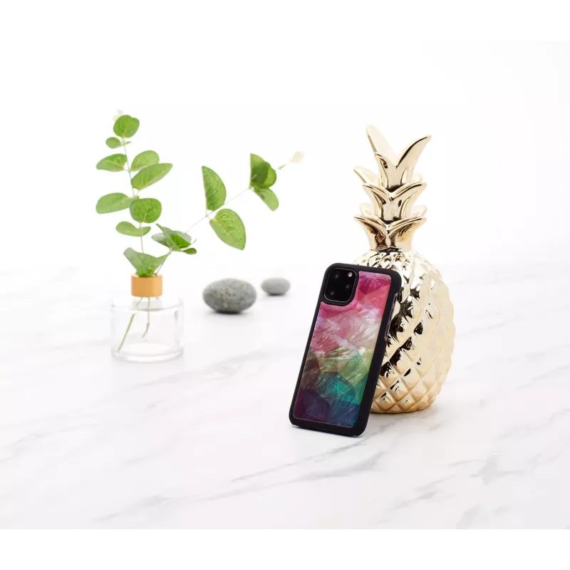 Protective smartphone case iKins for iPhone 11 Pro with water flower design, black
