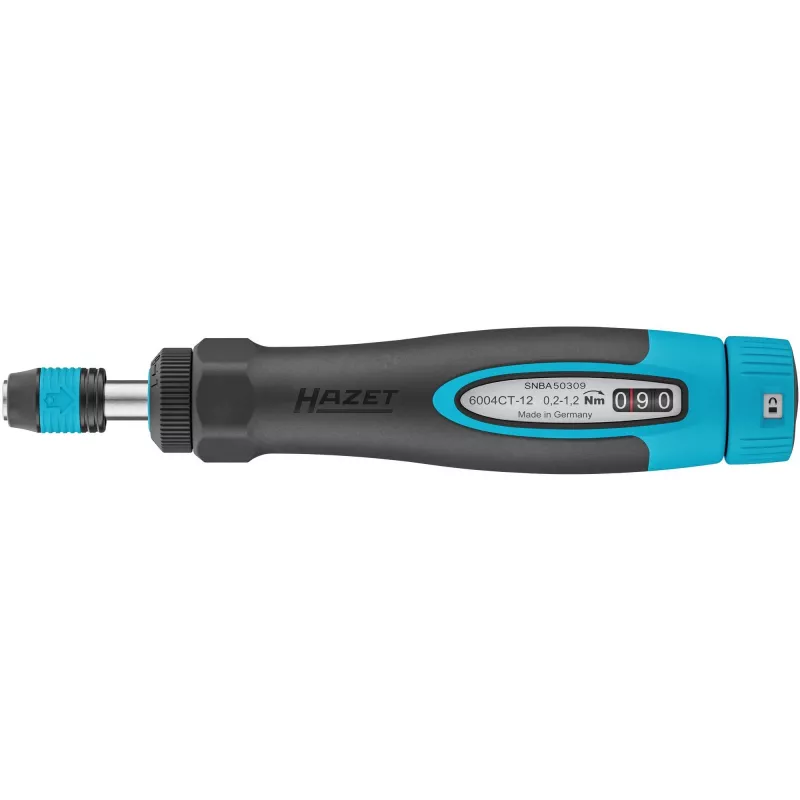 torque screwdriver 6004CT-12 (black/Blue, 0,2 - 1,2 Nm, 1/4 bit holder, round handle)
