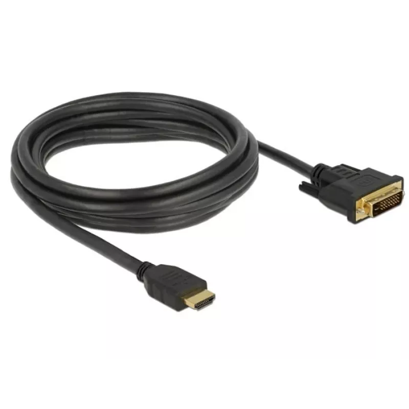 Video cable adapter DeLOCK 85655 3m HDMI Type A DVI Black