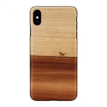 Phone case man and wood for iPhone XS Max — black protective cover
