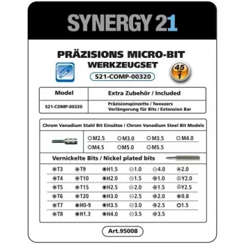 Cordless Electric Screwdriver Synergy21 S21_LiION 3.6V Compact Rechargeable