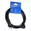 Power cable SAVIO CL-144, 3 m, angled 2-pin to IEC Type E connector, black
