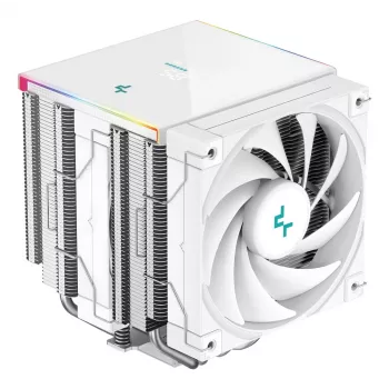 Air cooler DeepCool AK620 Digital SE White — dual 120 mm fans, 6 heat pipes, PWM, LGA 1700 support, built-in display
