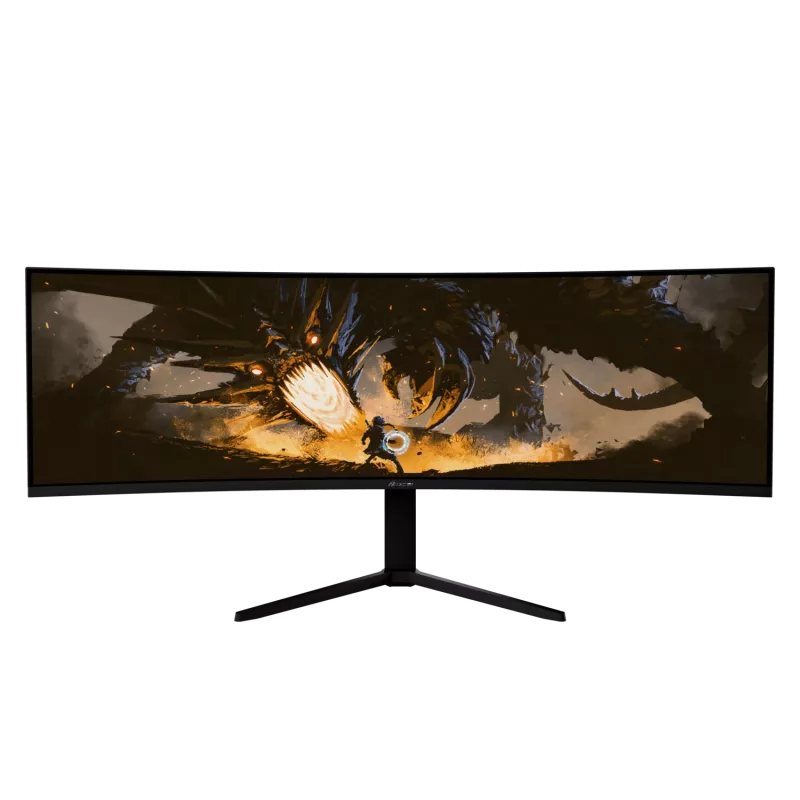 49 inch Curved LED Monitor Arozzi Nova — 5120 x 1440 Dual QHD, VA panel, 4 ms, USB hub, VESA