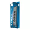 Power strip surge protector Philips 4-socket 2 m cable 3×US