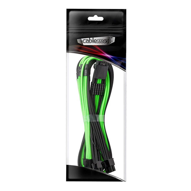 CableMod C-Series PRO ModMesh 12VHPWR to 3x PCI-e Cable for Corsair - 60cm, black/light green