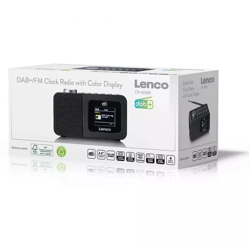 Tabletop radio Lenco CR-625BK — FM/AM receiver with Bluetooth, black