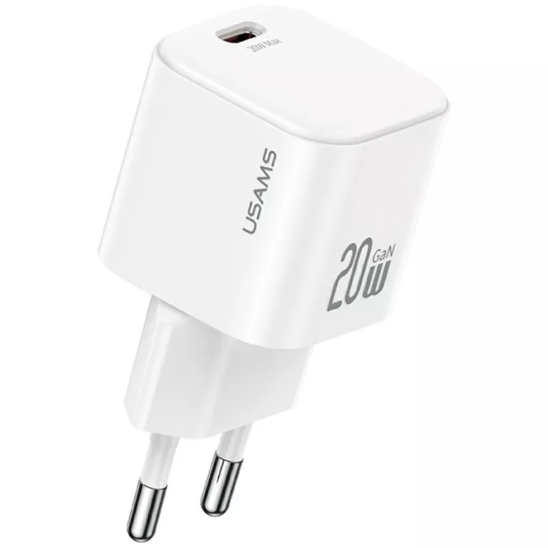 Charger usams USA001627 20W 1×USB‑C with USB‑C cable — fast charging adapter for phones and tablets