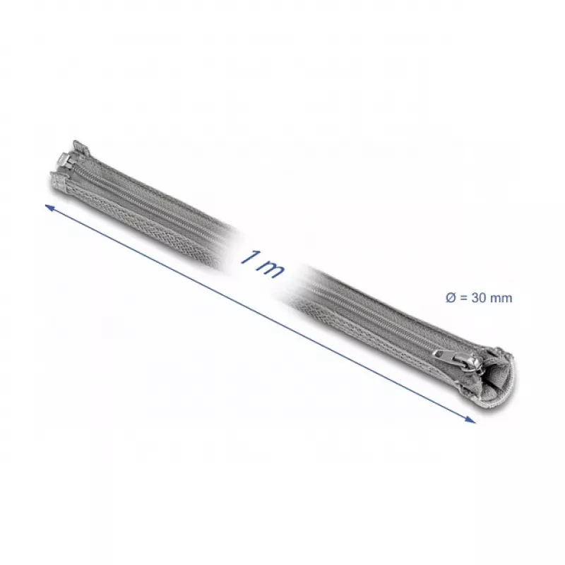 Braided Sleeve DeLOCK 20825 1 m x 30 mm Grey