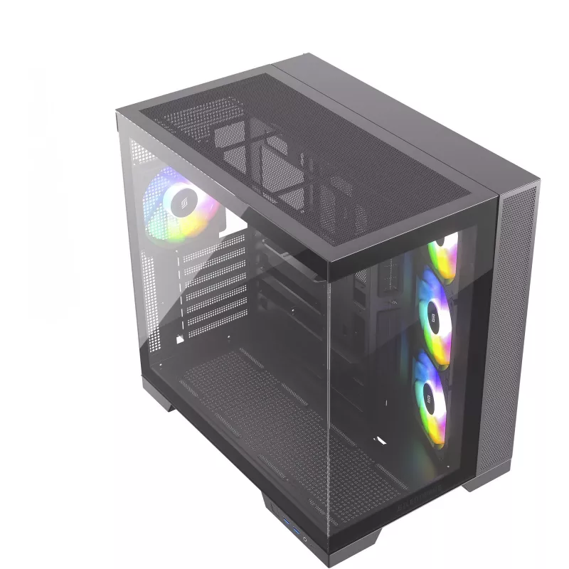 Silentware View A-RGB Black PC case VIEWBLACK — mid-tower chassis with A-RGB lighting