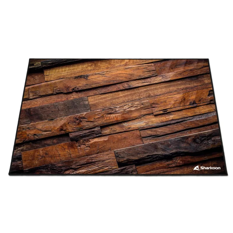 Sharkoon SKILLER SFM12 Wood Gaming Chair Mat, 140 x 100 cm, Brown