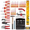 Mechanics tool set Knipex 00 21 06 — 68 tools, includes needle-nose and water pump pliers, red/yellow tools, black case (515×438×265 mm)