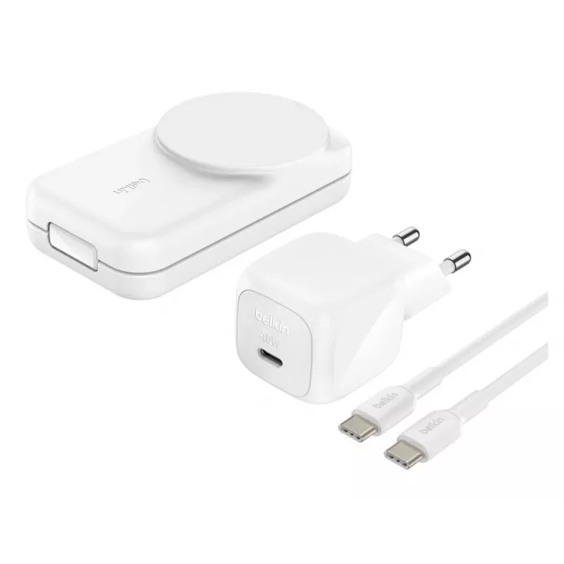 Indoor Charger Belkin UltraCharge 25w Qi2 3in1 Magnetic Charger EU White Square