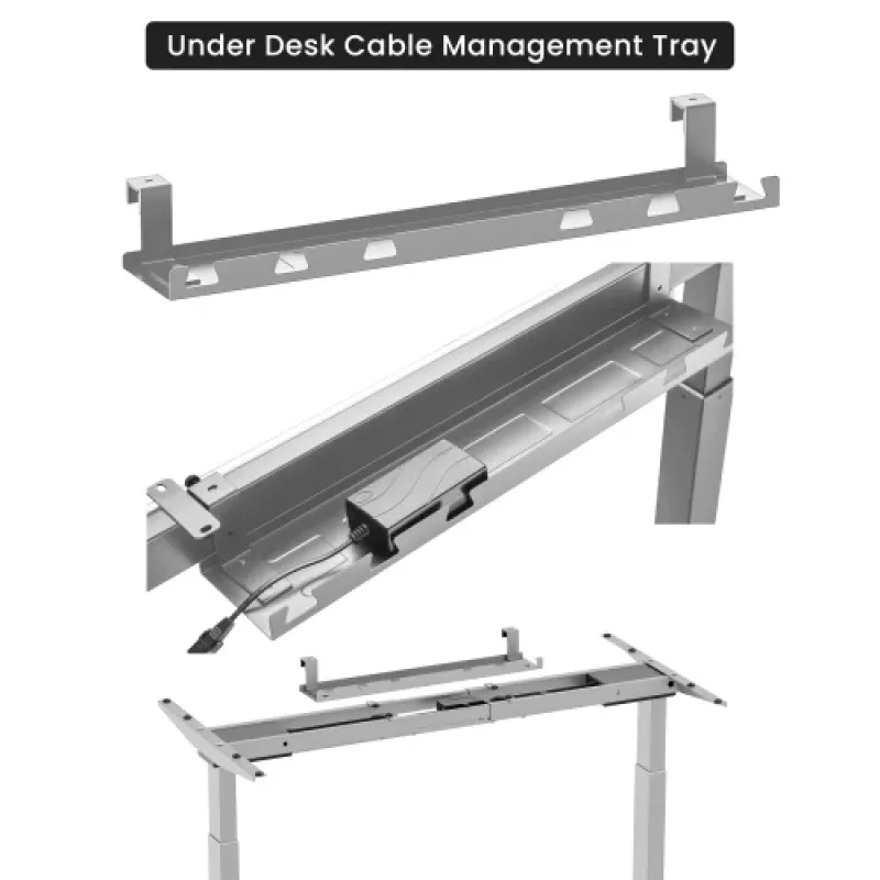 Adjustable Height Table Up Up Bjorn Gray, Table top M Black
